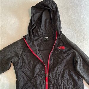 The North Face Charcoal and Red Quilted Jacket (Boys 14-16)